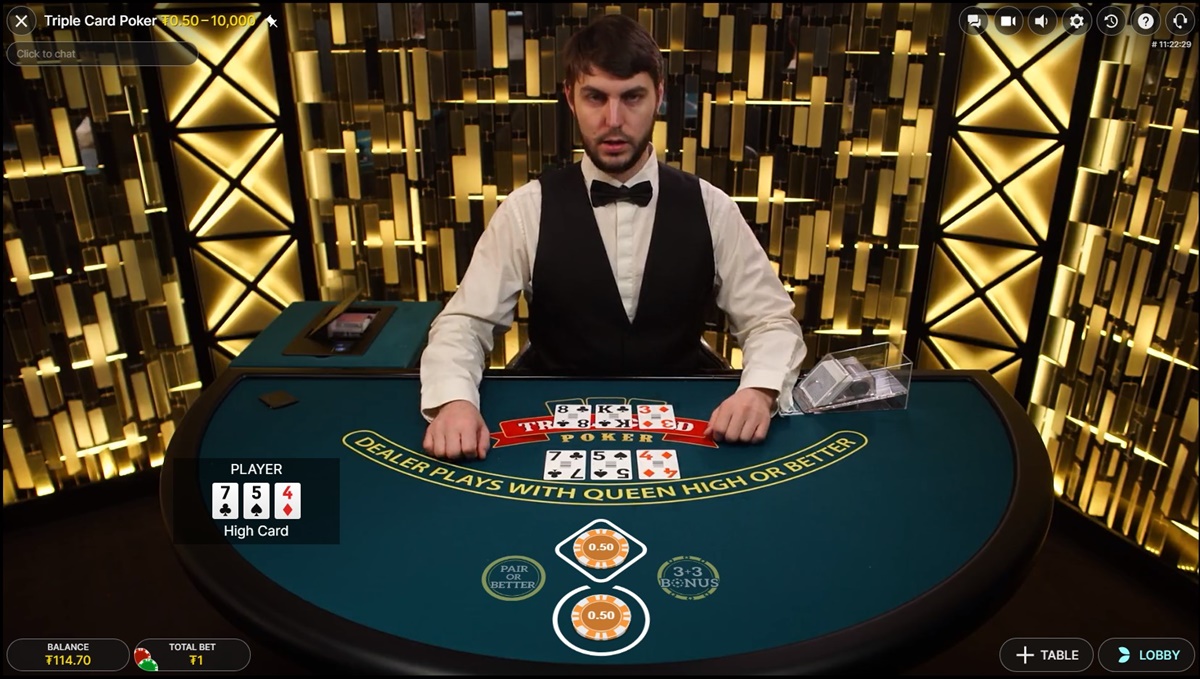 Eine typische Spielrunde bei 3 Card Poker