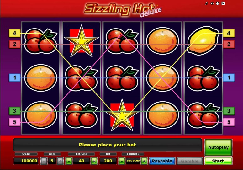 Sizzling Hot Deluxe slot. Bildquelle: PlayOJO