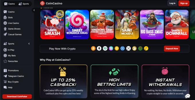 Saa nopeat kotiutukset CoinCasinolla