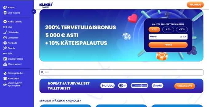 Klikki Kasinon kotisivu suomeksi