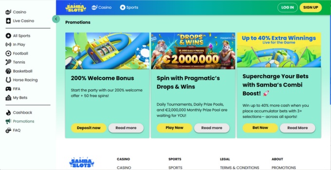 SambaSlotsin parhaat casinobonukset