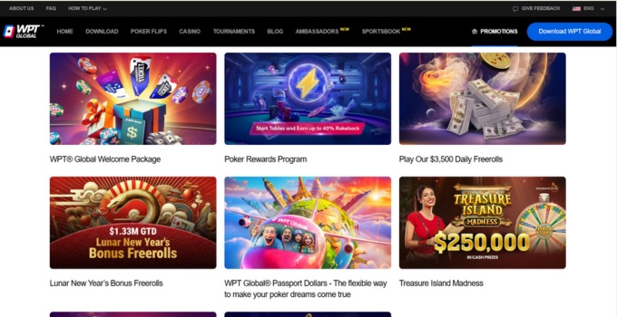 Pokeribonukset ja kampanjat WPT Global pokerihuoneella.
