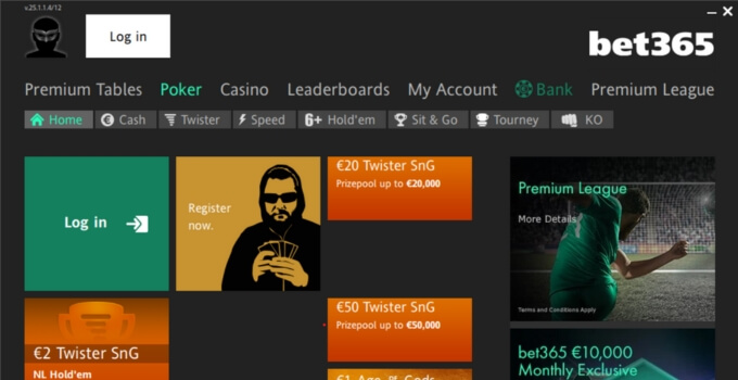 Bet365 pokerihuone aula