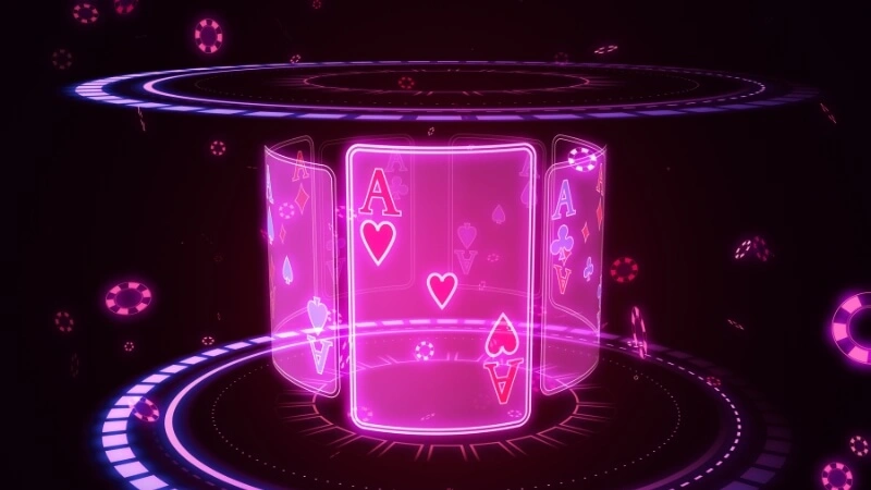 Punaiset läpinäkyvät pokerikortit