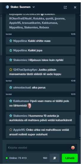Stake.com Suomen chatti