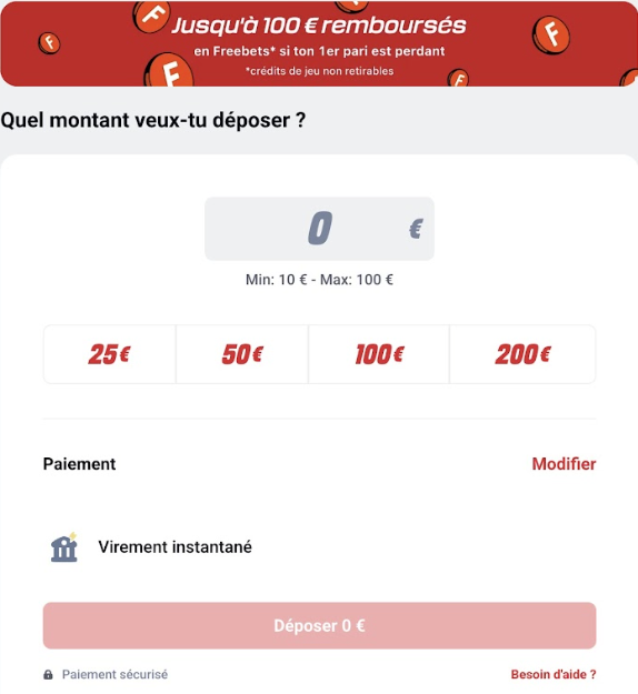 Dépôt argent virement bancaire casino