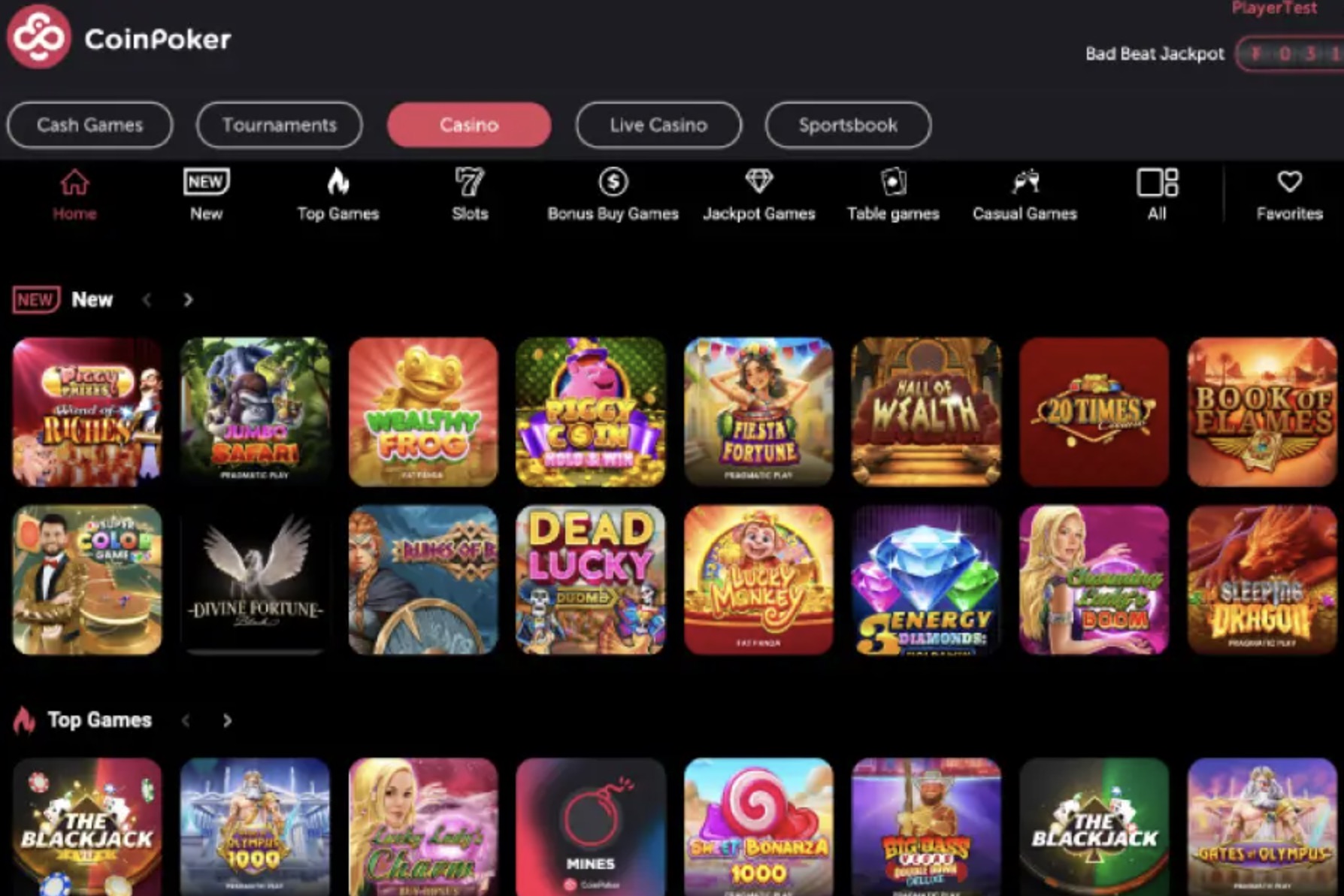 Jeux disponibles sur Coinpoker