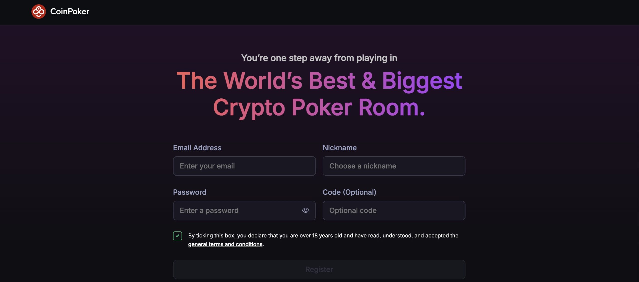 Inscription Coinpoker