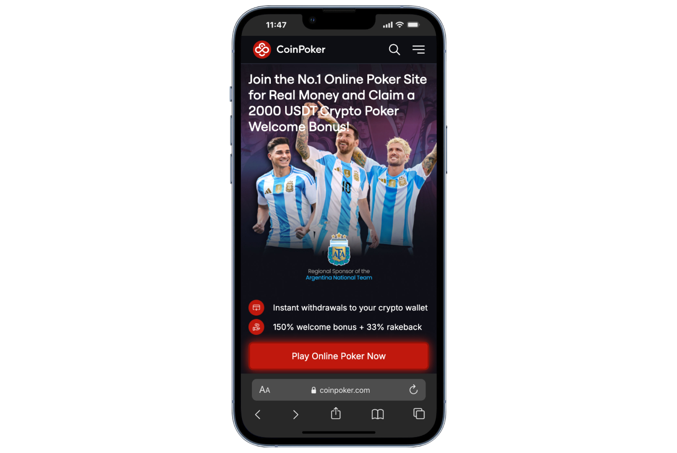 Coinpoker sur smartphone