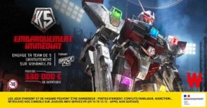 Affiche Winamax du tournoi KING5 avec un robot futuriste, annonçant le retour de la compétition par équipes le 3 février.