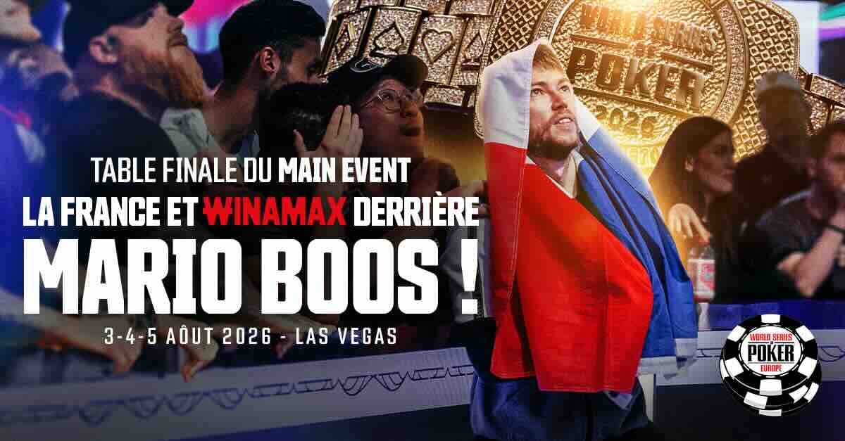 WSOP 2026 - Mario Boos en table finale du Main Event avec le soutien de Winamax
