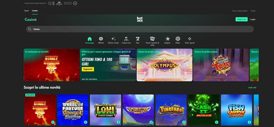Bet365 offre ai giocatori la possibilità di giocare al casino dal vivo sfidando altri utenti reali