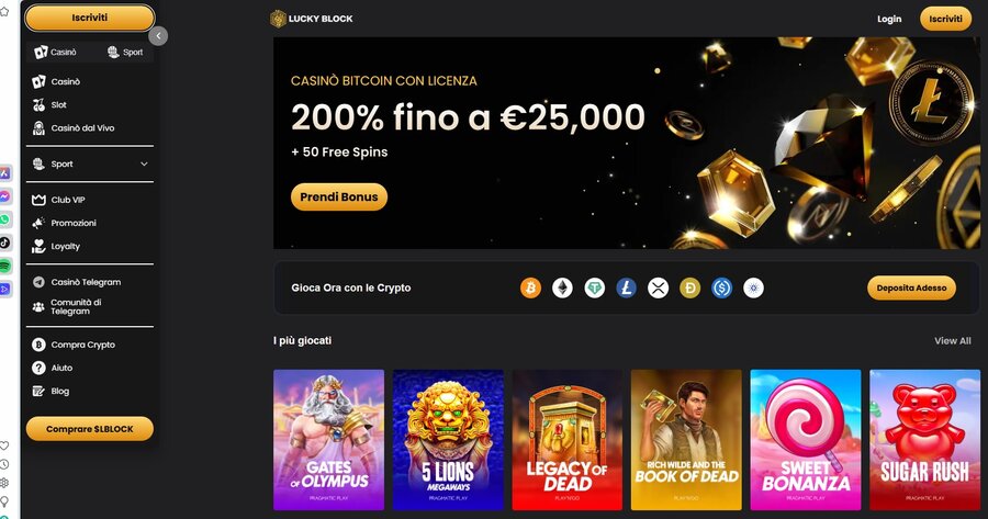 Su Lucky Block è possibile scegliere tra centinaia di bellissime slot machine