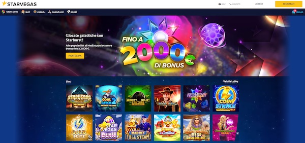 Starvegas offre fino a 2.000€ di bonus ai nuovi giocatori
