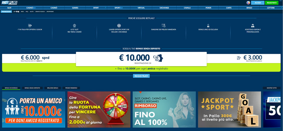 BetFlag è uno dei casino Paypal più ricercati ed apprezzati dai giocatori