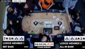 bad beat bit $290,000 Lodge card club