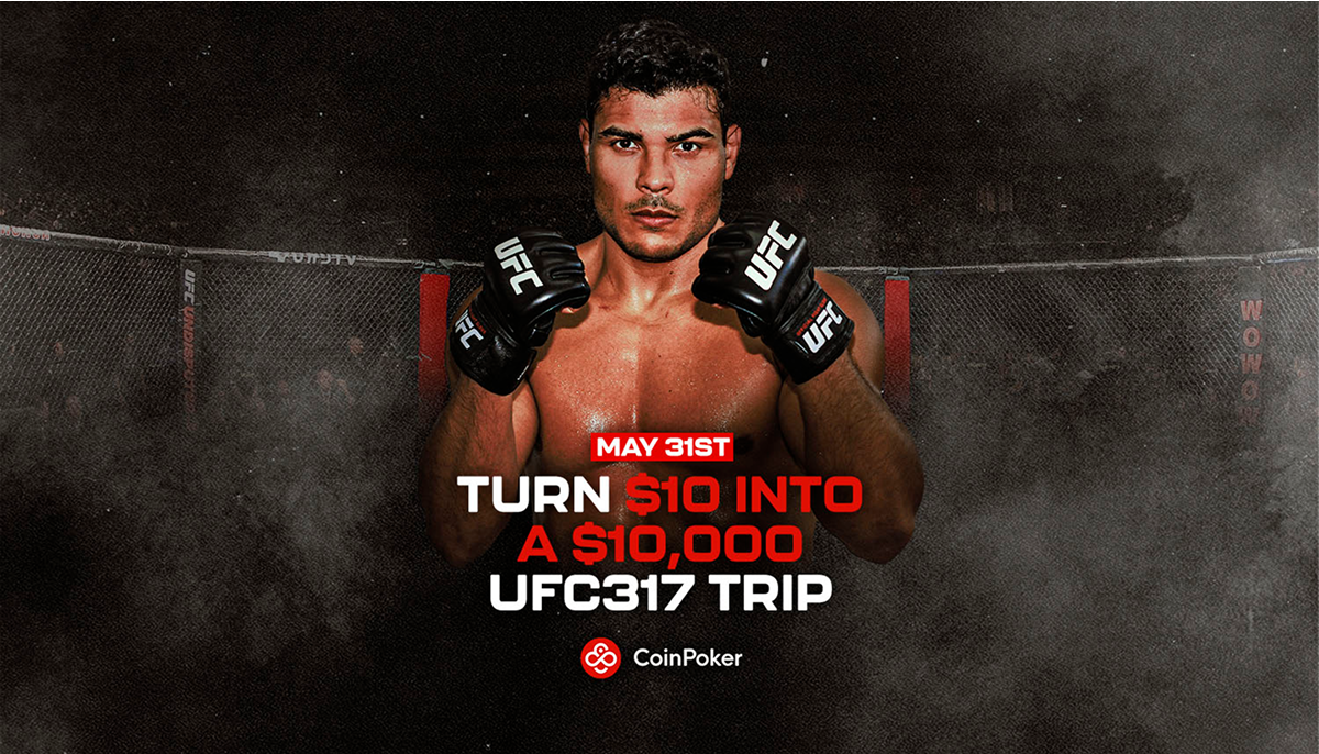 코인포커가 $10 바이인으로 UFC 317 프리미엄 티켓 등 총 $10,000 상당의 드림 패키지를 걸고 초대형 PKO 토너먼트를 5월 31일 개최한다.