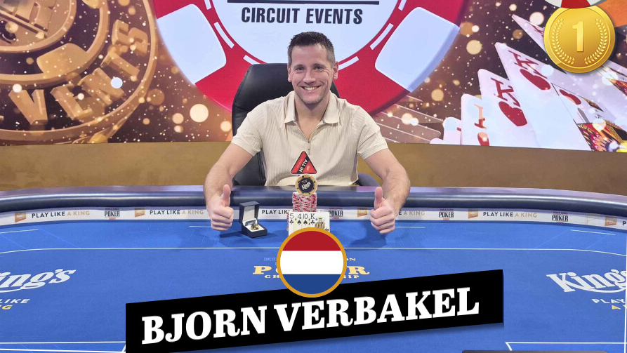 Bjorn Verbakel wint een WSOPC-ring in 1k PLO 8-Max event in Rozvadov