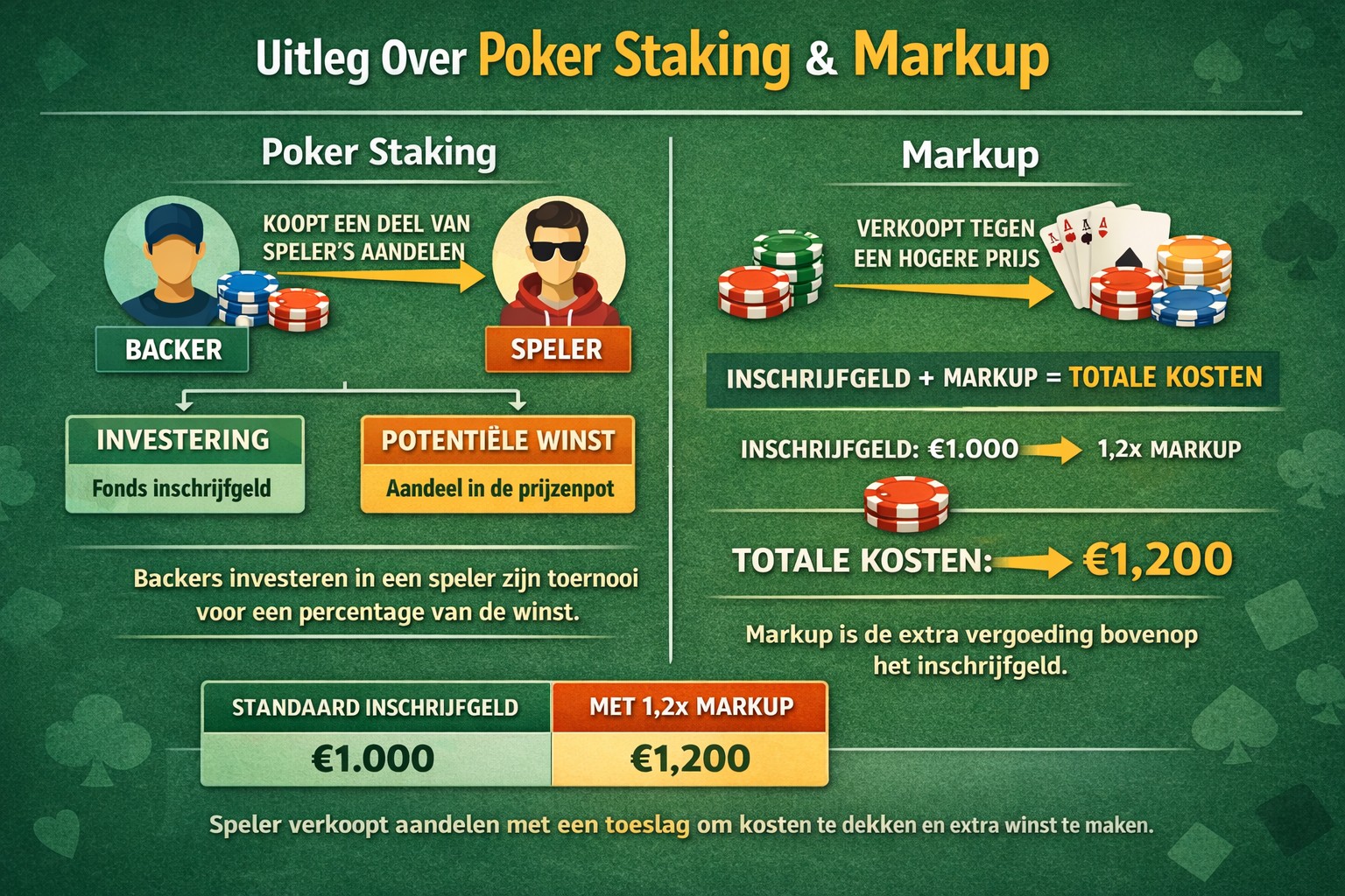 Markup en staking in poker