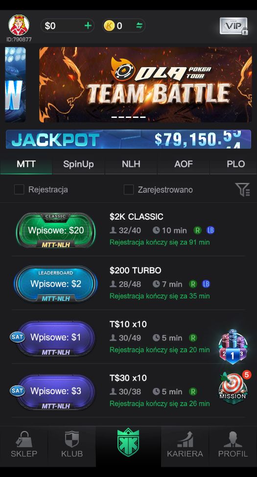 turnieje mtt kk poker