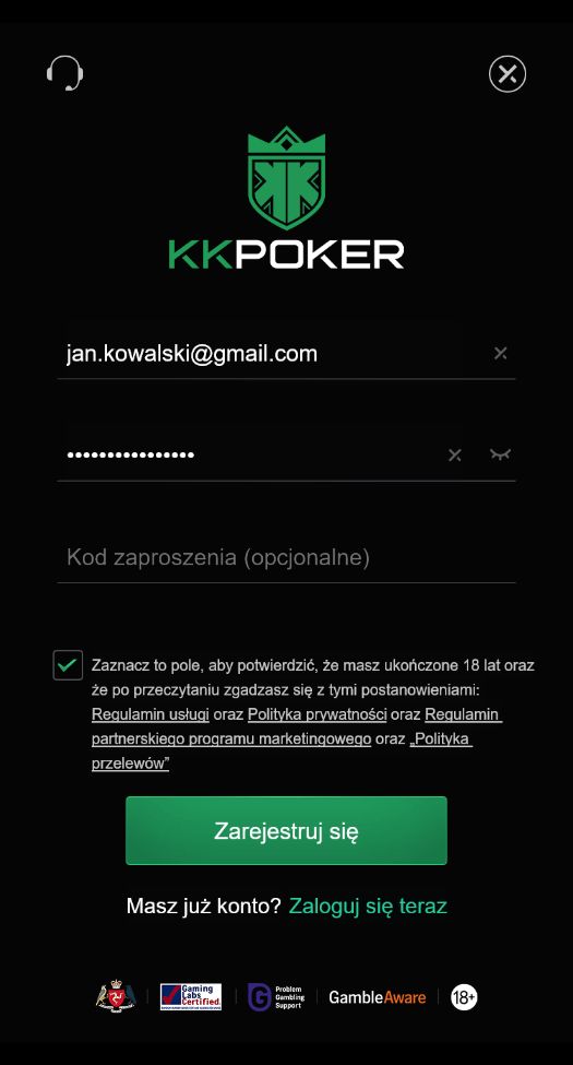 rejestracja kkpoker