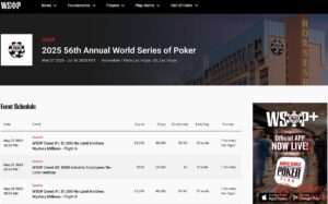 kalendarz wsop 2025