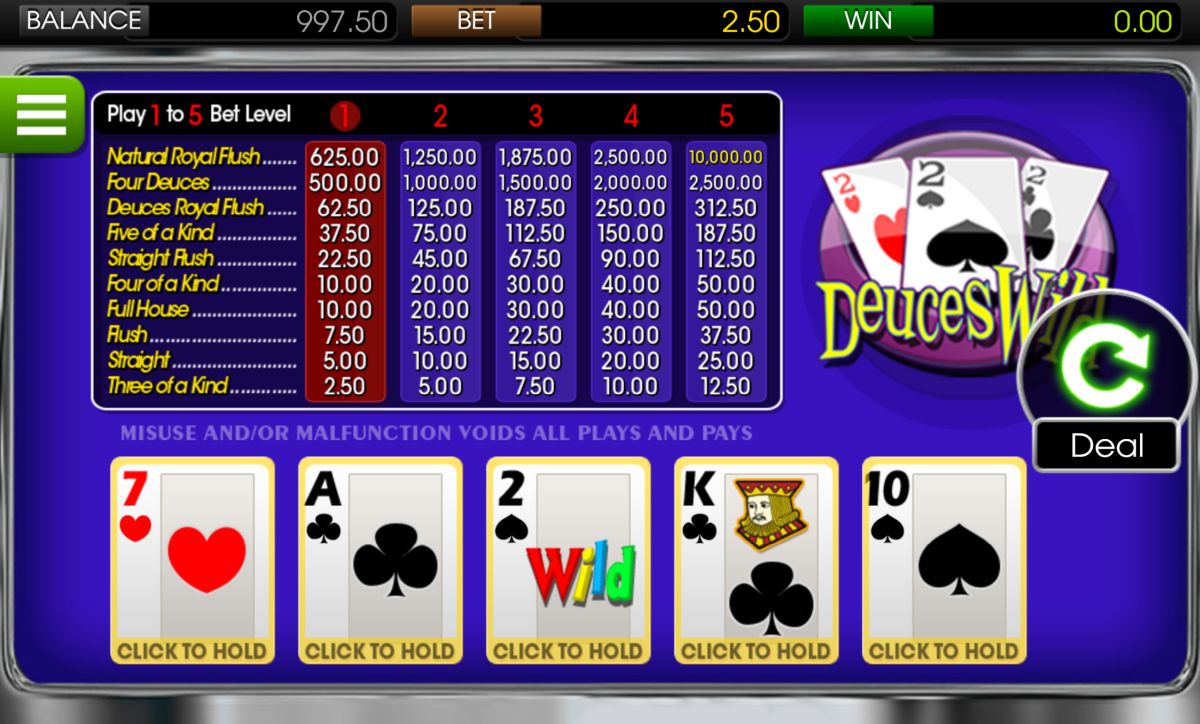 poker wideo online deuces wild
