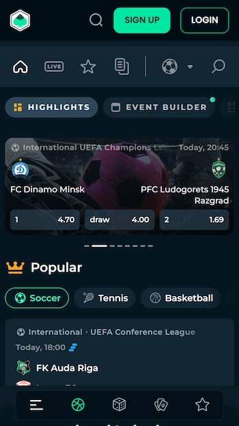 Mega Dice betting på mobilen