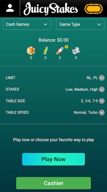 Juicy Stakes från mobilen inloggad