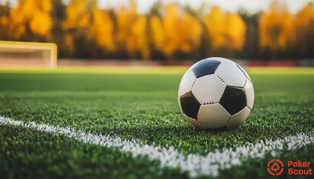 En fotboll på en fotbollsplan