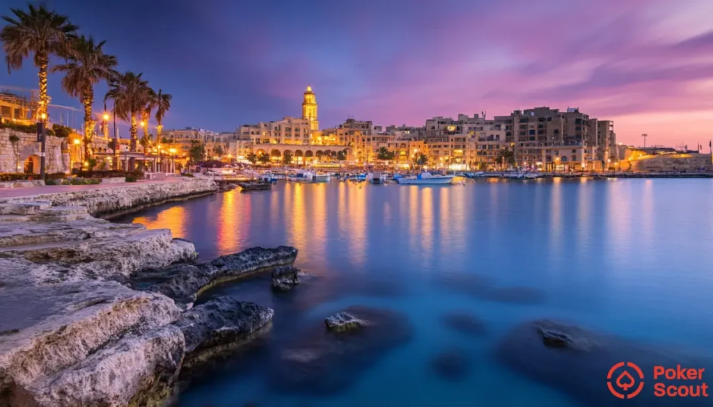 Kort på en hamn i Malta