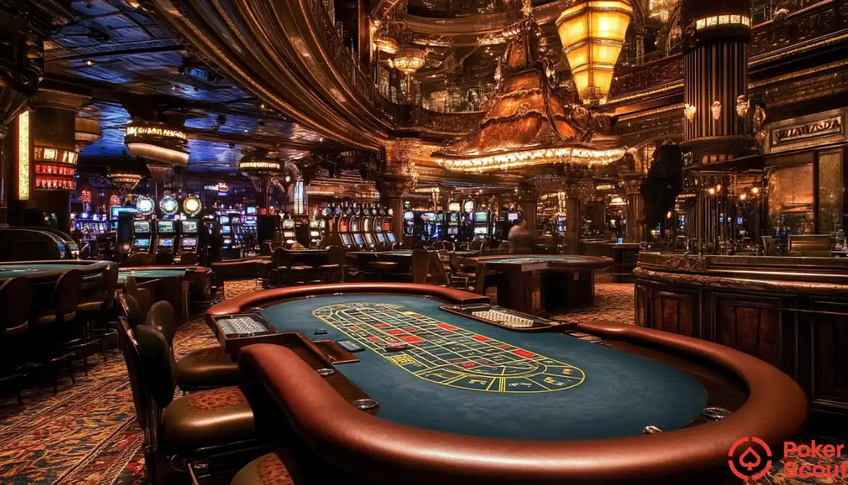 Pokerbord inne i ett casino
