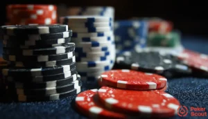 Pokerbord med blått underlag