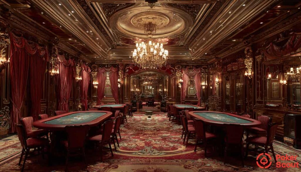 Flera pokerbord i ett casino