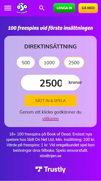 Skärmbild på Playojo
