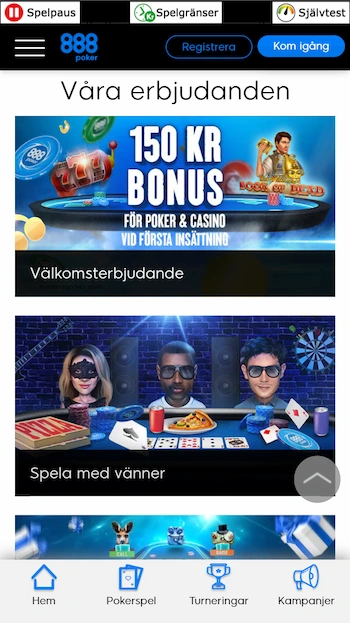 Bild på 888Poker välkomsterbjudande