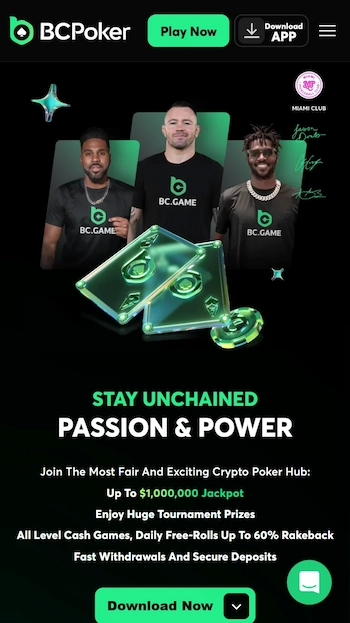 BCPoker startsida
