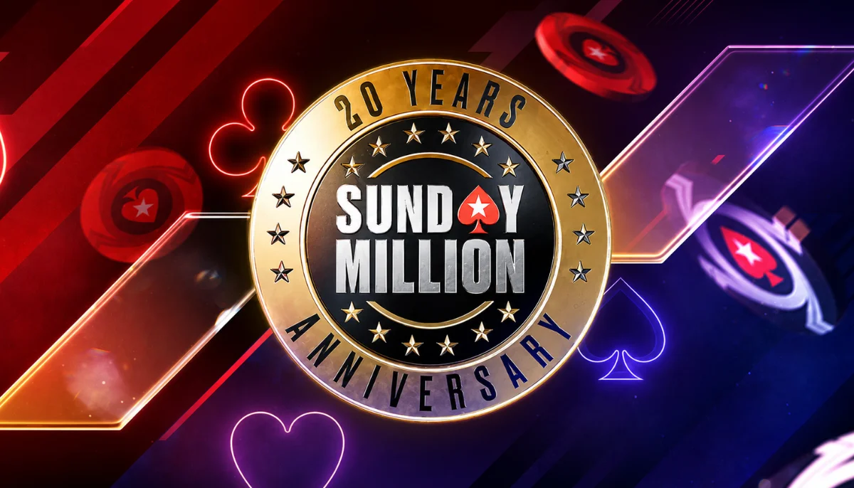 PokerStars Sunday Million firar 20 år med en garanterad prispott på $5 miljoner.