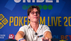 Gabriel Karlsson, vinnare av Poker-SM Main Event 2026 i Bratislava.