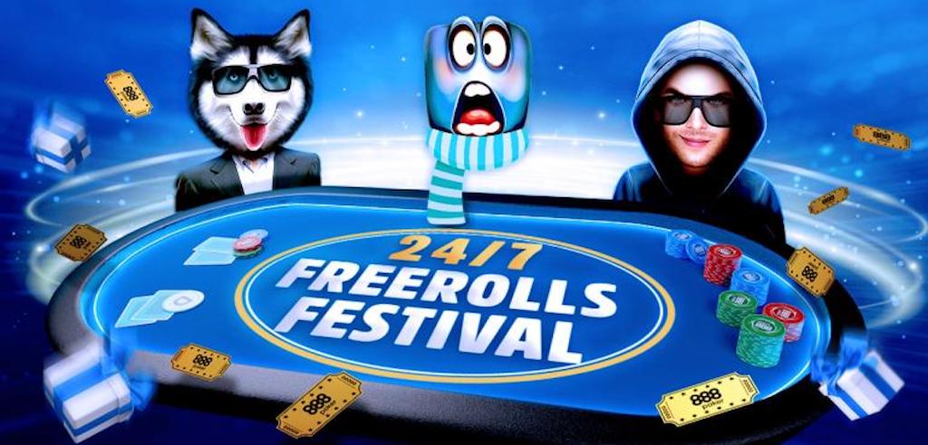 The upcoming 888poker 24/7 Freerolls Festival runs Feb. 10 to March 2 and offers more than $100,000 up for grabs.