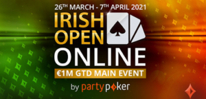The Irish Open Online 2021 runs March 26 to April 7 at partypoker with buy-ins ranging from €22 to €5,300 and €3.1 million guaranteed.