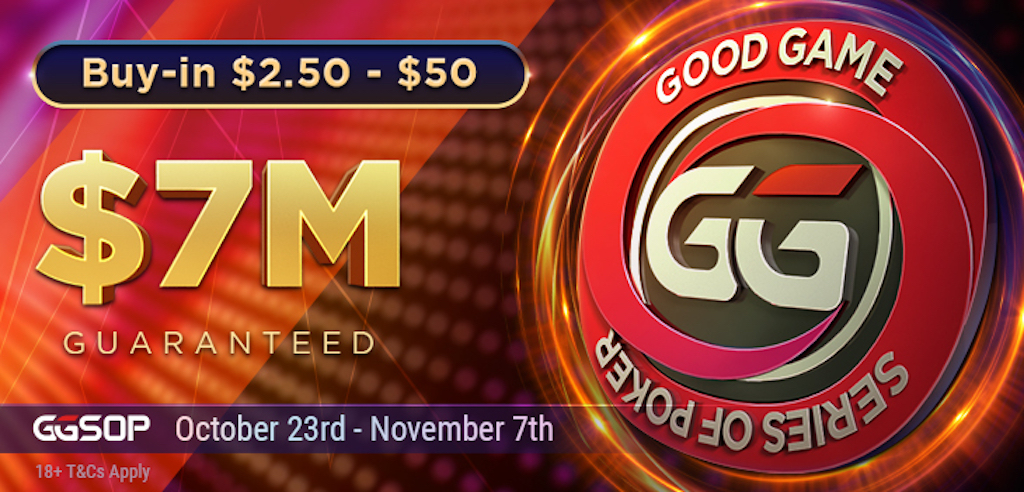 The latest GG Series of Poker features 54 events running through Nov. 7 with more than $7 million guaranteed and buy-ins starting at $2.50.