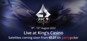 The PartyPoker Championship Czech Republic is set for Aug. 8-15 at King’s Resort in Rozvadov with online qualifiers and starting flights.