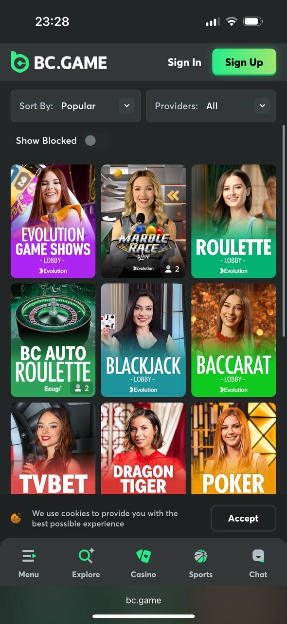 bc game live casino