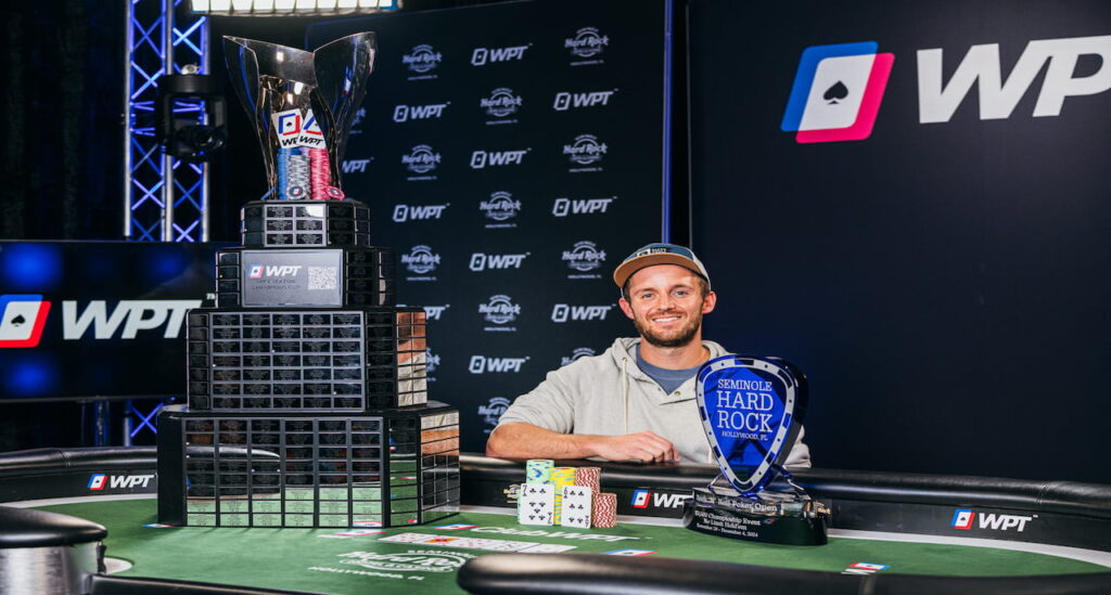 Dylan Smith with the Mike Sexton Champions Cup