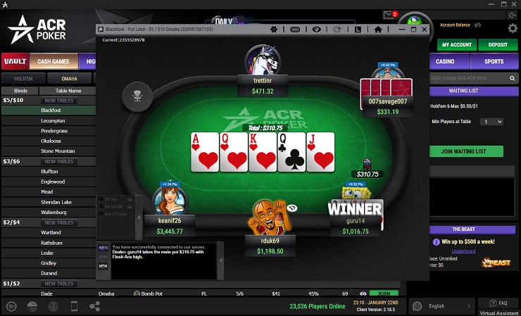 ACR Poker Omaha Online Games