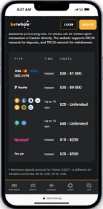 Betwhale $20 deposit casino