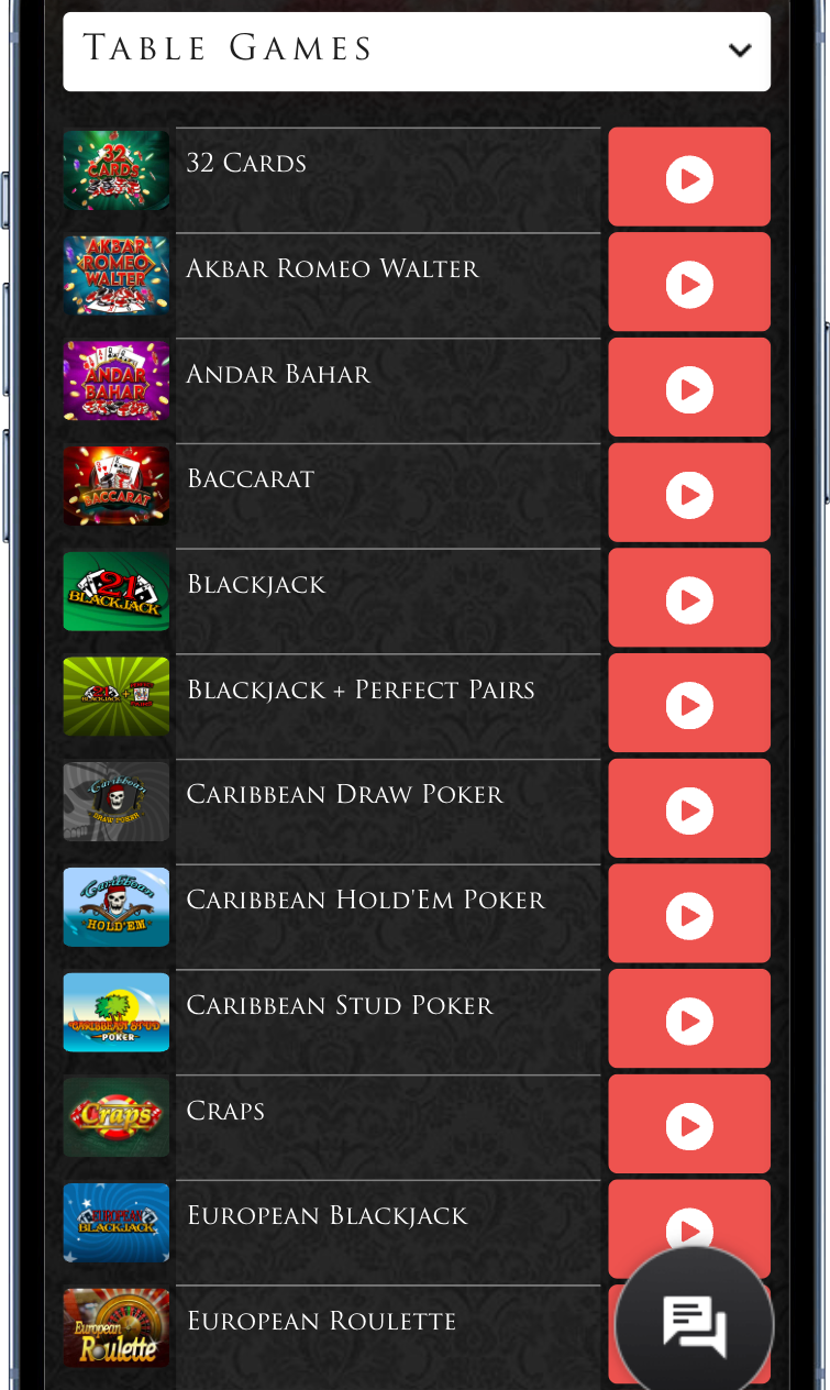 Lucky Red Table Games