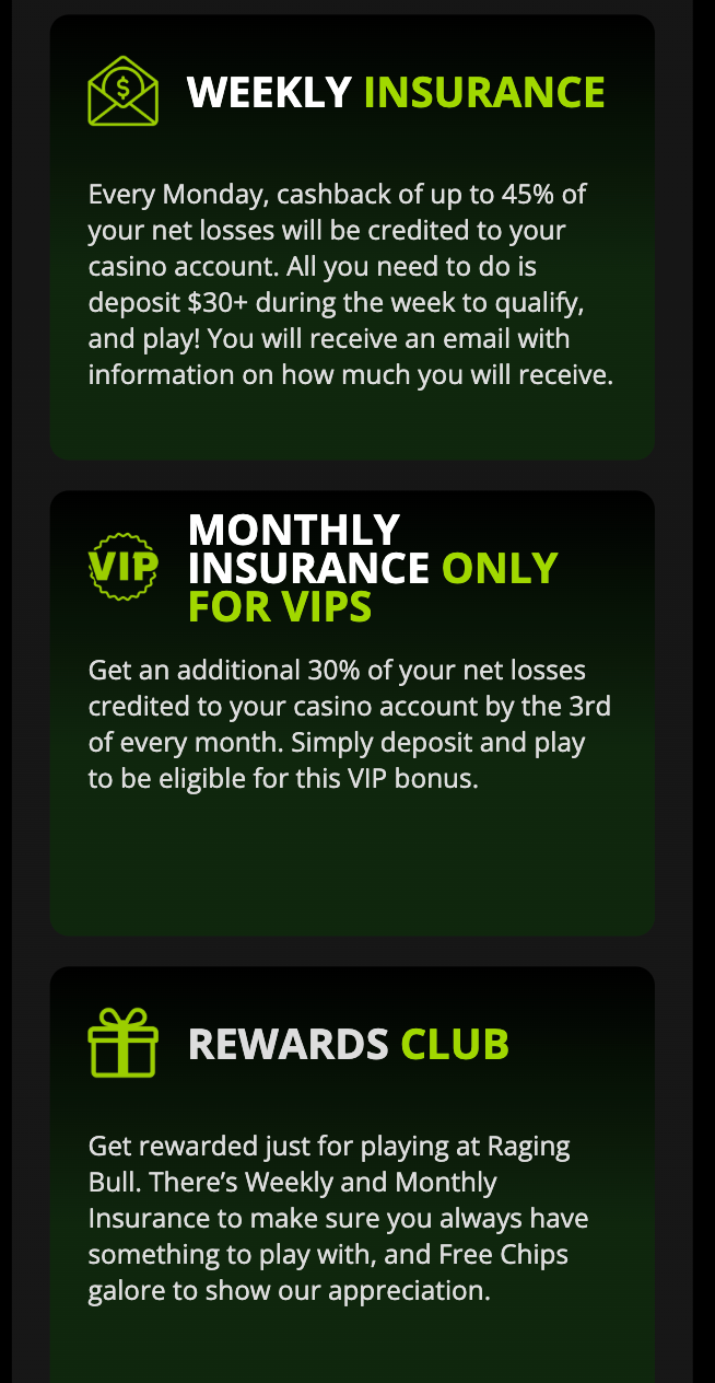 Raging Bull Casino Promotion Offers