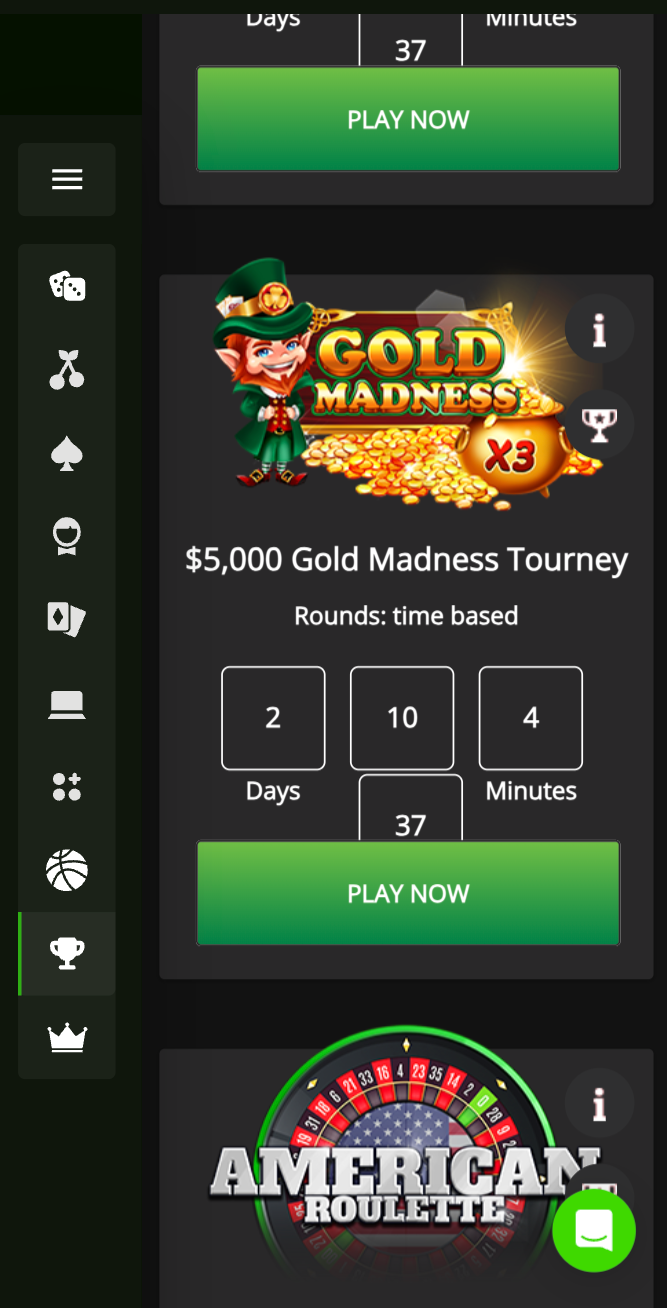 Wild Casino Tournaments Page